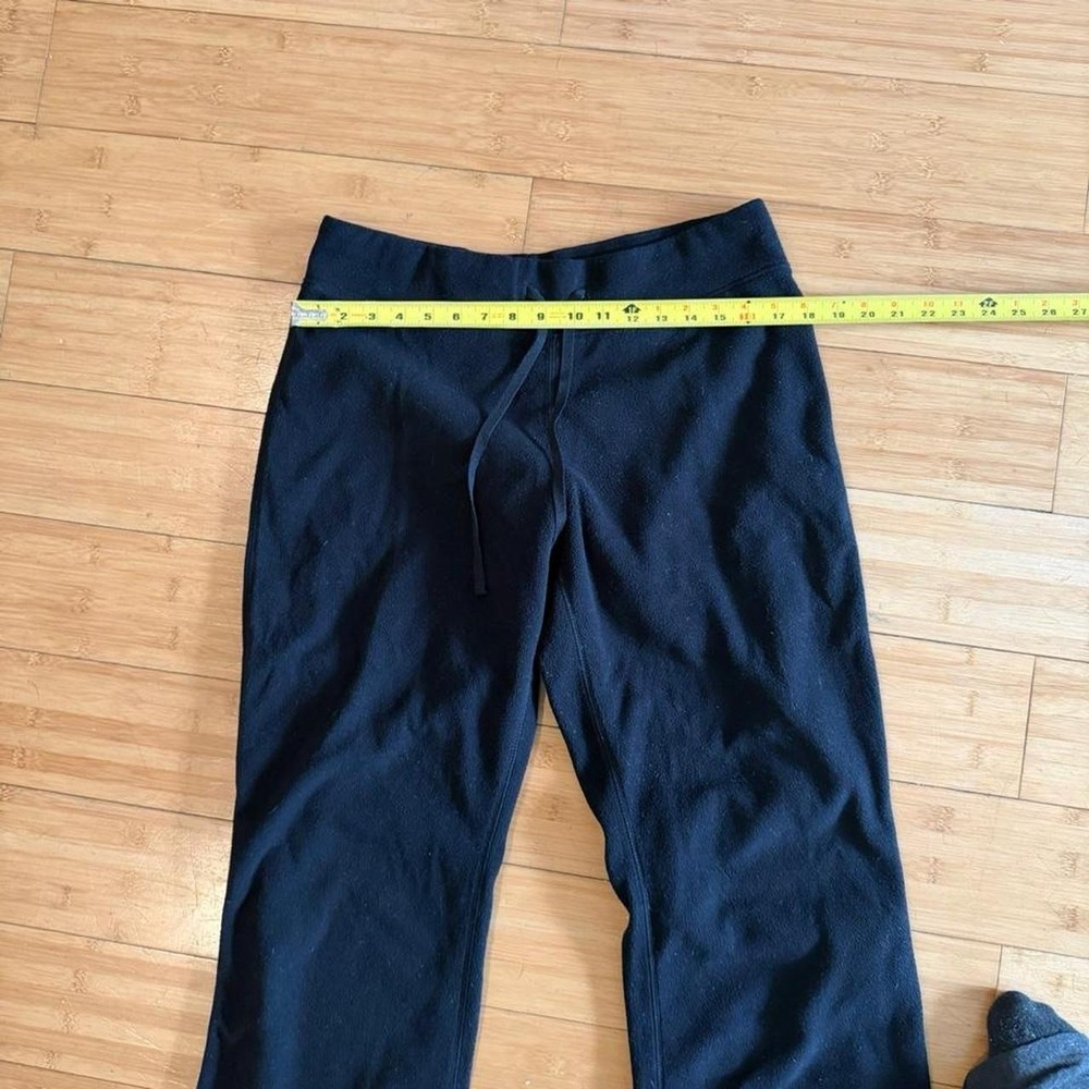 Womens size L Black wide leg fleece pants with drawstring waist - Picture 4 of 4